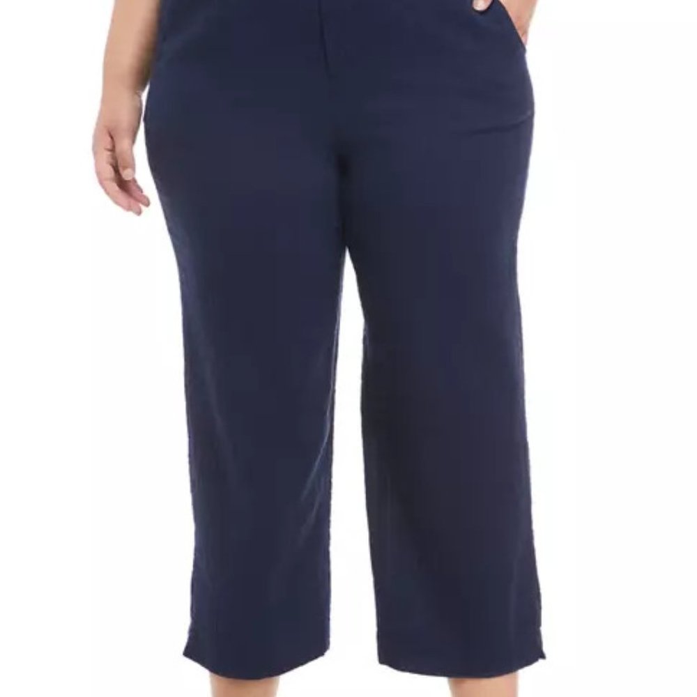 PLUS SIZE CRINKLED ANKLE PANTS